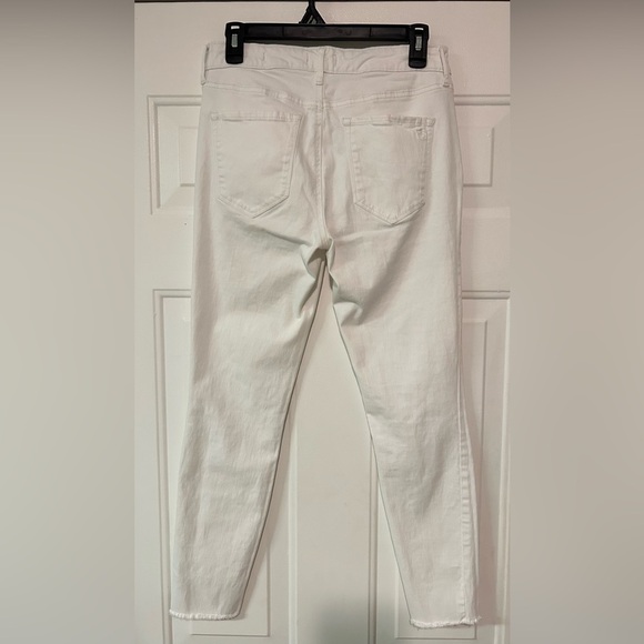 Adored High Rise Ankle Skinny Jeans in White Stretchy Raw Hem Size‎ 28 US 6 - Picture 5 of 13